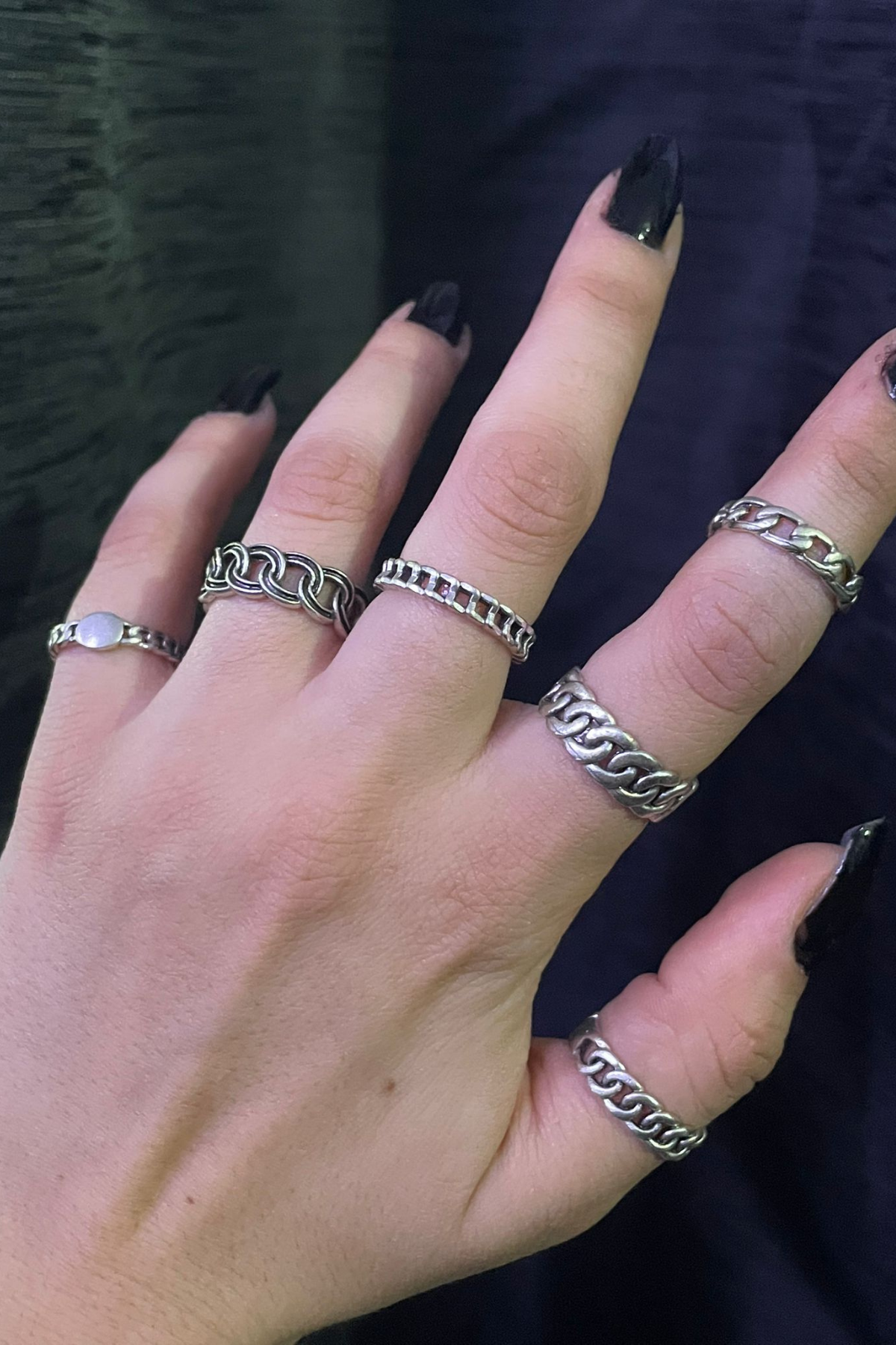 Zincir Motifli 6'lı Yüzük