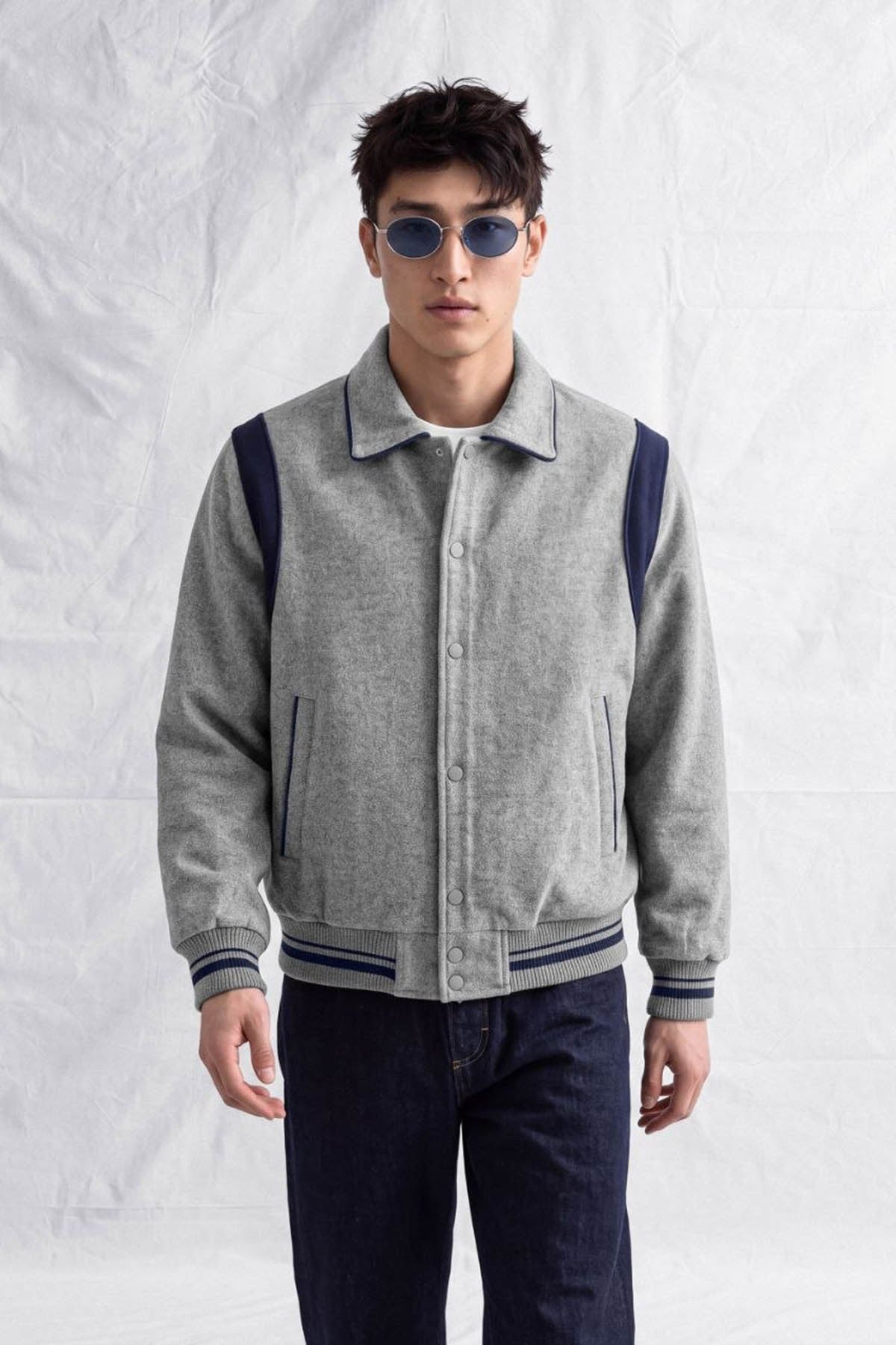 erkek-Erkek Megane Oversize Kaşe Mont Gri-
