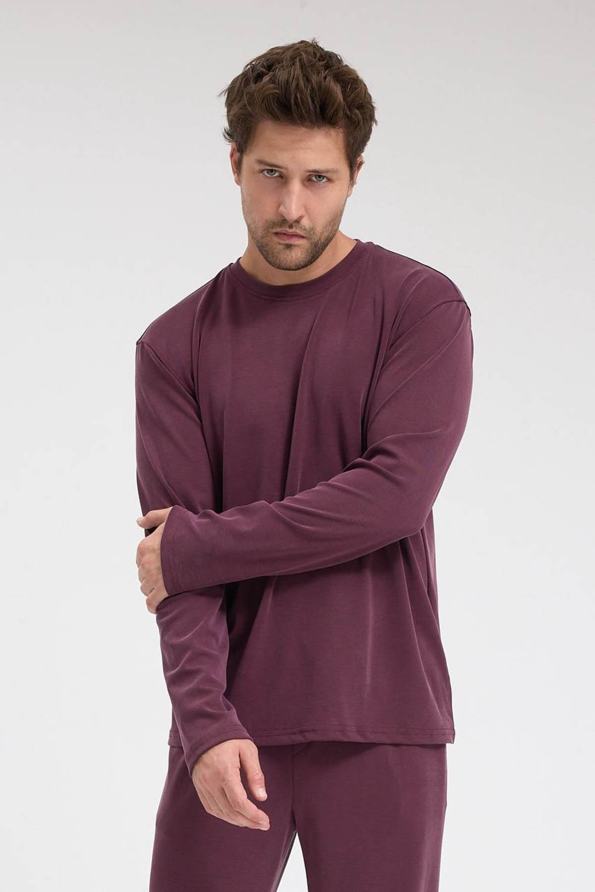 erkek-Erkek Roma&Monada  Oversize Oysho Kumaş Takım Bordo-