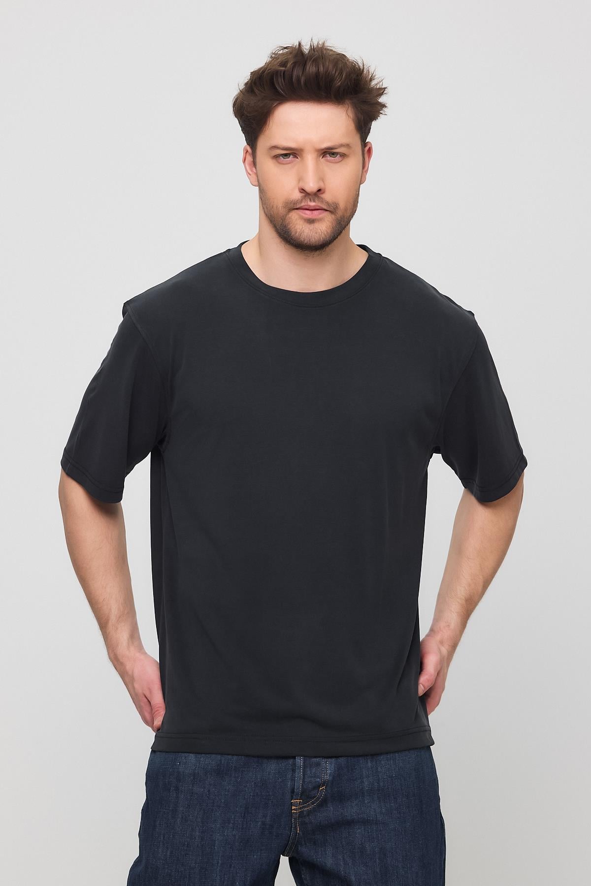 Gilina Basic Modal Tshirt Siyah