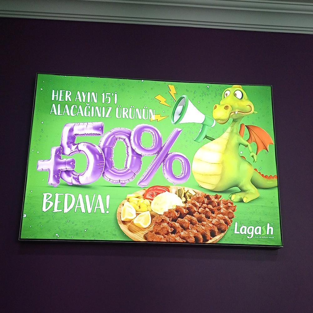 100×300 Cm Işıklı Menü Lightbox