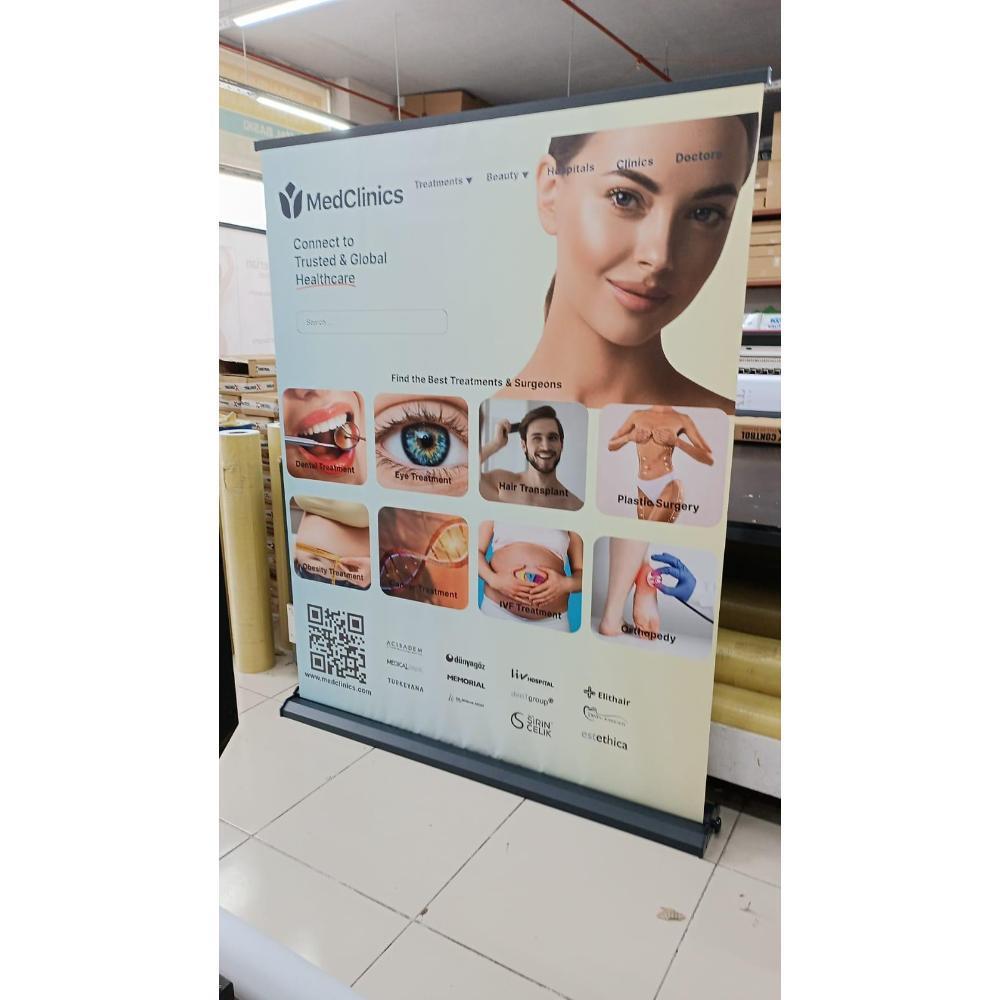 150×200 Cm Lüx Rollup Banner Pro Devrilmez Large Model