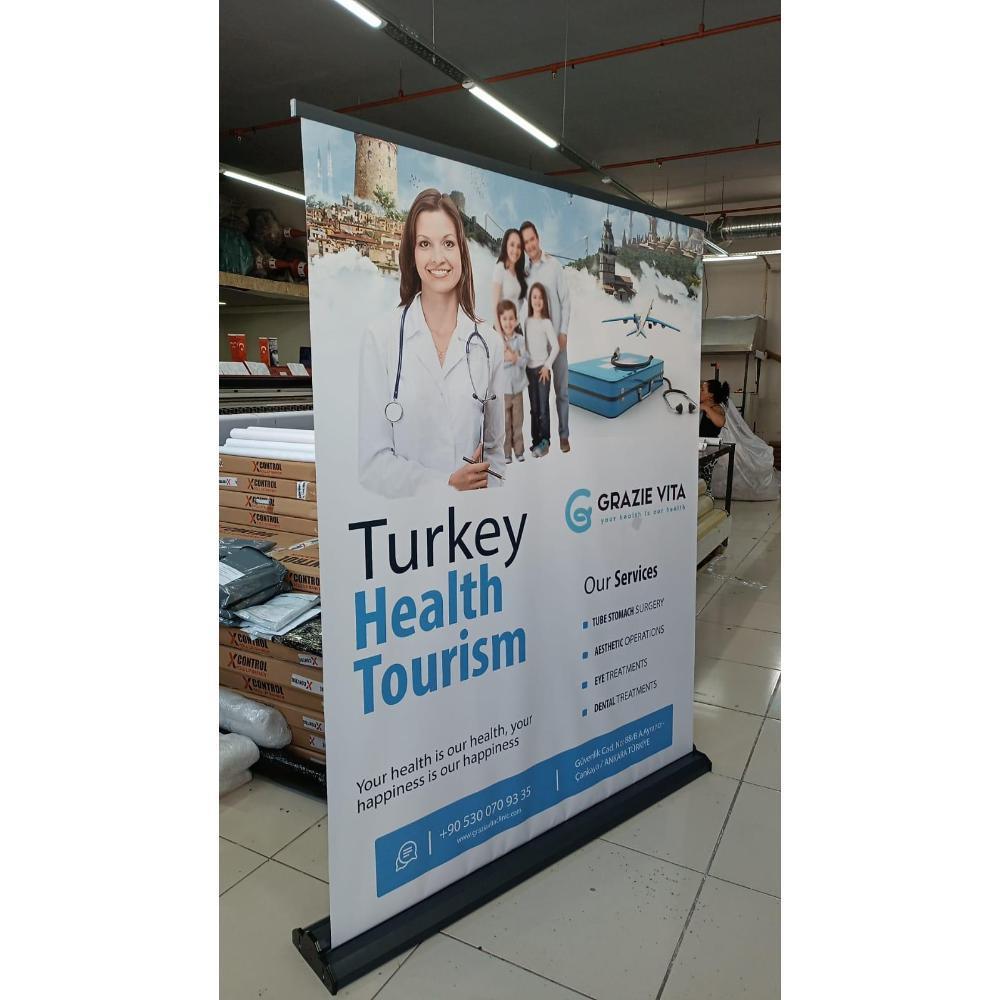 150×200 Cm Lüx Rollup Banner Pro Devrilmez Large Model