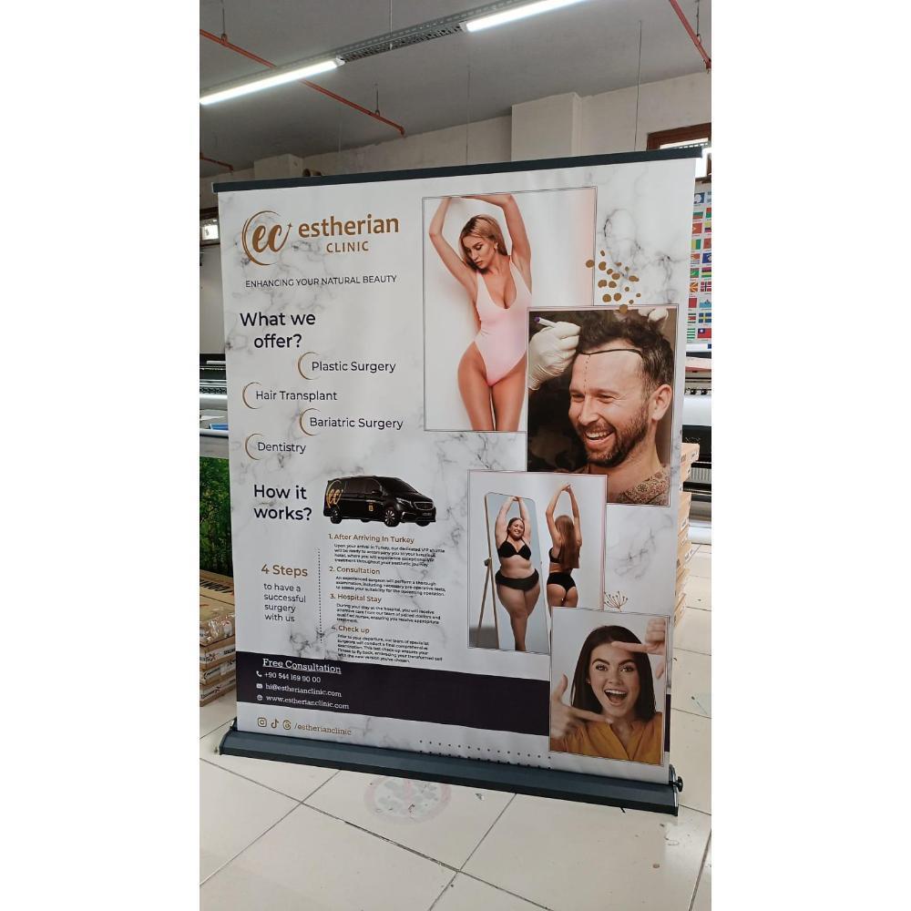 150×200 Cm Lüx Rollup Banner Pro Devrilmez Large Model