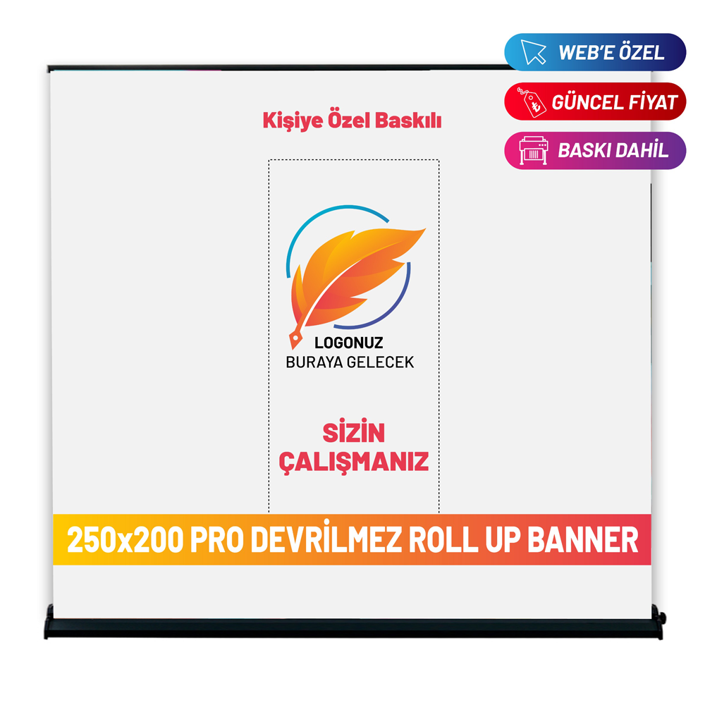 250×200 Cm Lüx Rollup Banner Pro Devrilmez