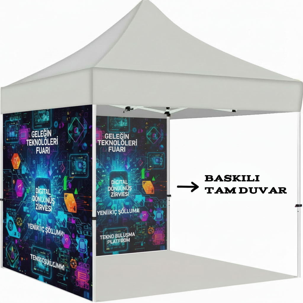 2x2 Gazebo Çadır Yan Baskı