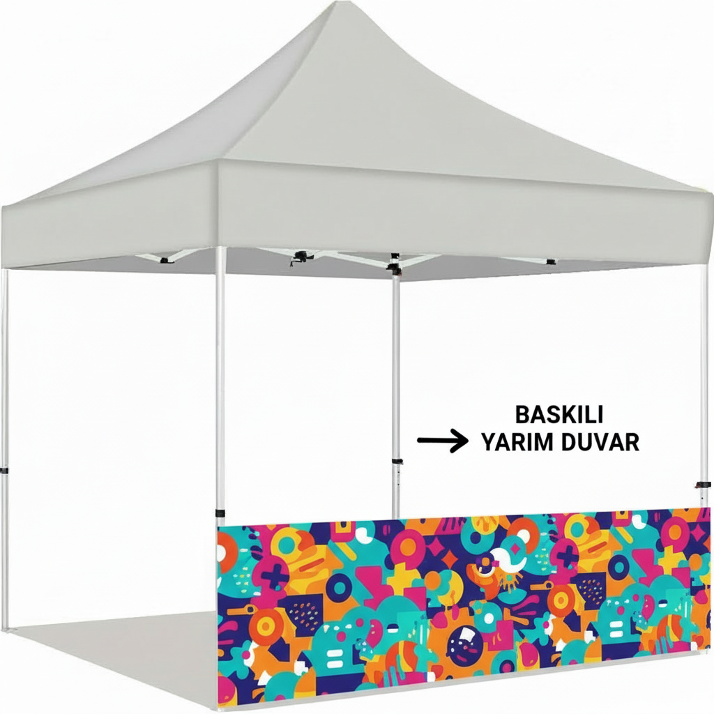 2x2 Gazebo Çadır Yarım Baskı