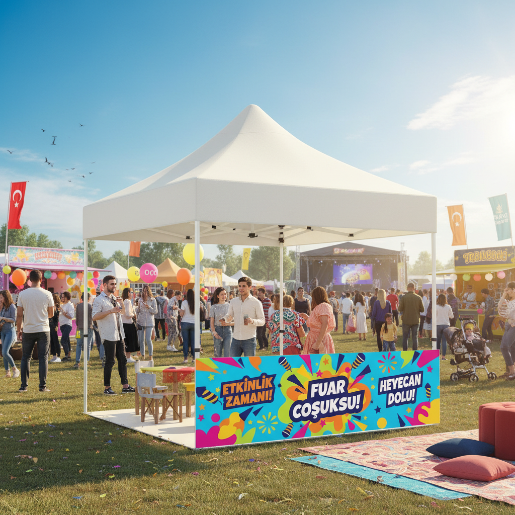 2x2 Gazebo Çadır Yarım Baskı