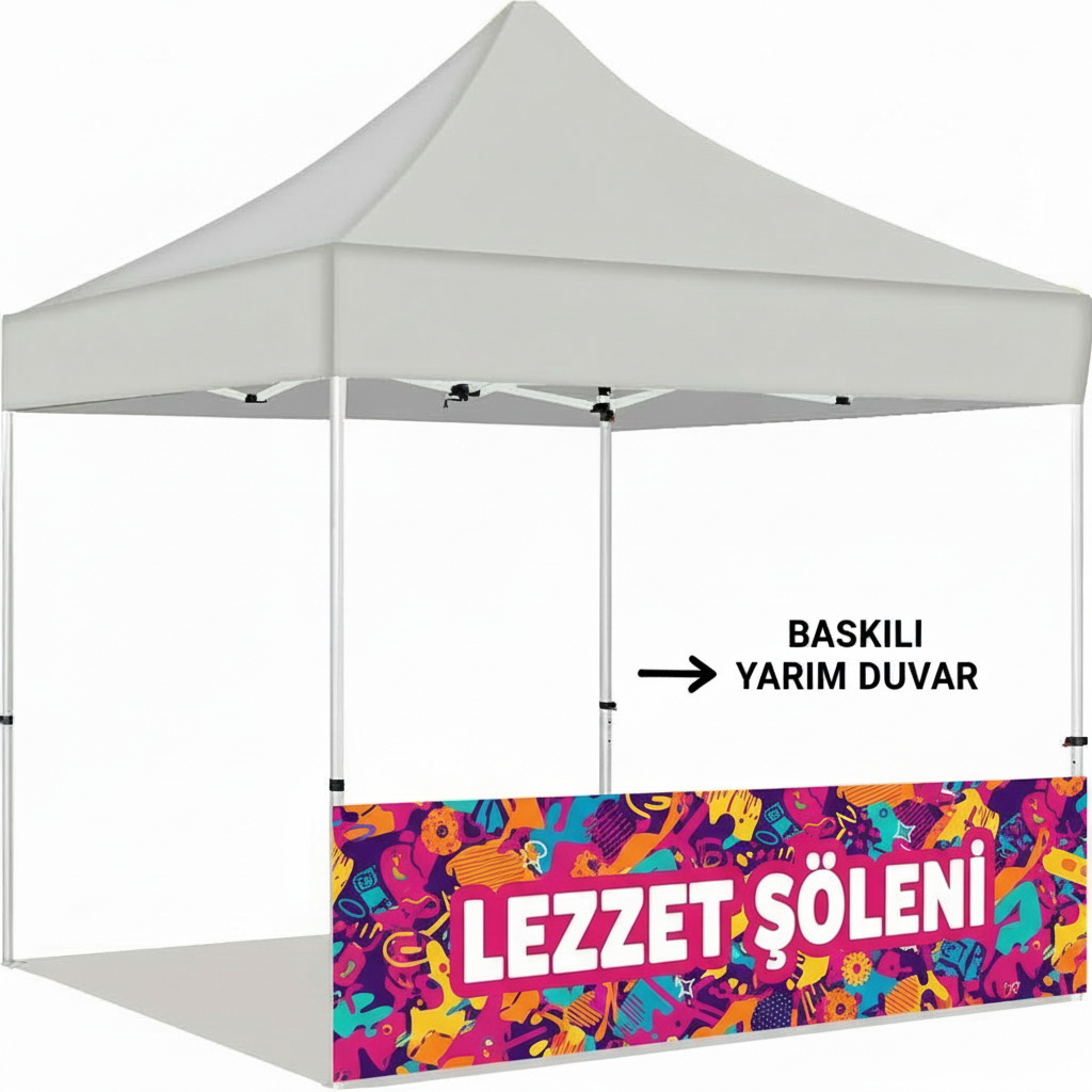 2x2 Gazebo Çadır Yarım Baskı