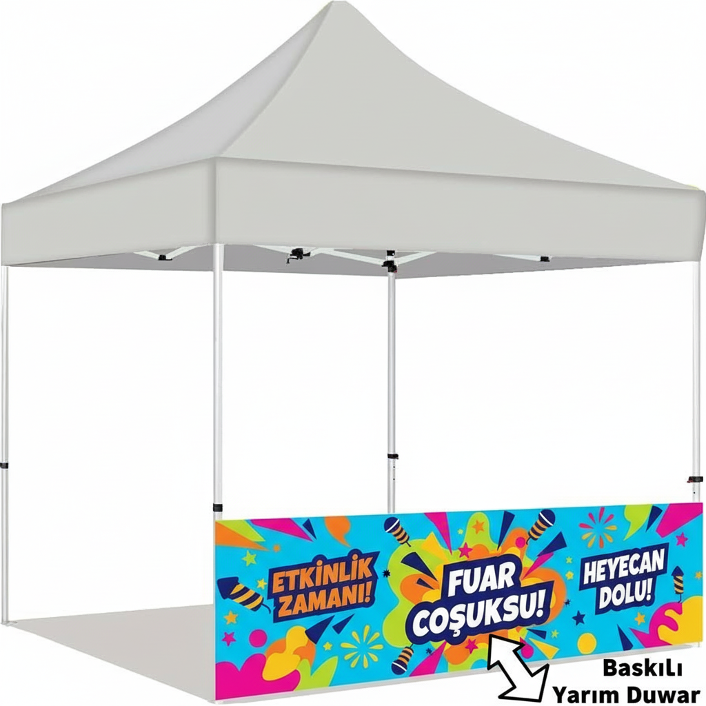 2x2 Gazebo Çadır Yarım Baskı