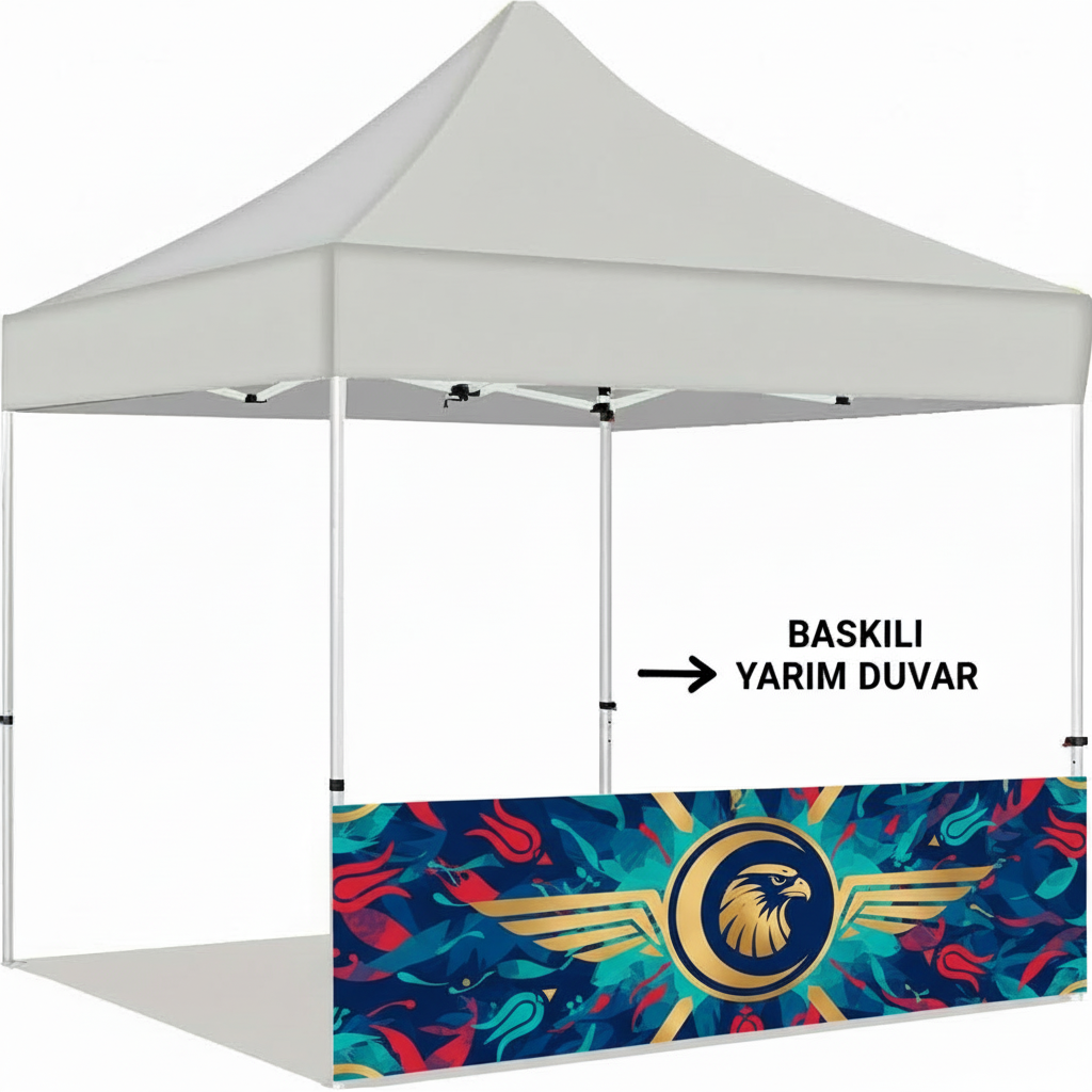 3x3 Gazebo Çadır Yarım Baskı