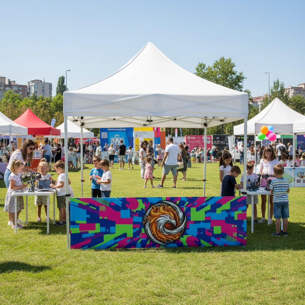 3x4.5 Gazebo Çadır Yarım Baskı