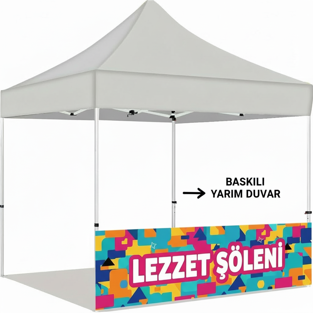 3x6 Gazebo Çadır Yarım Baskı