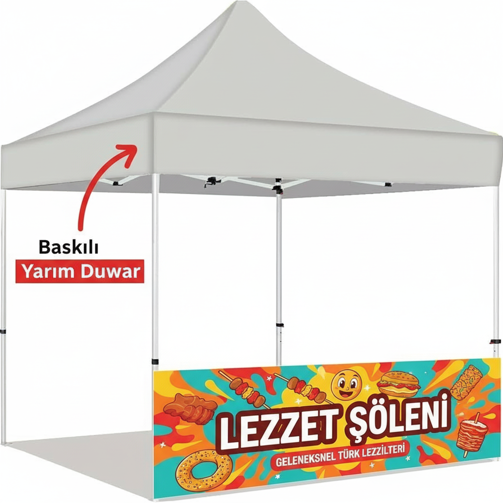 3x6 Gazebo Çadır Yarım Baskı