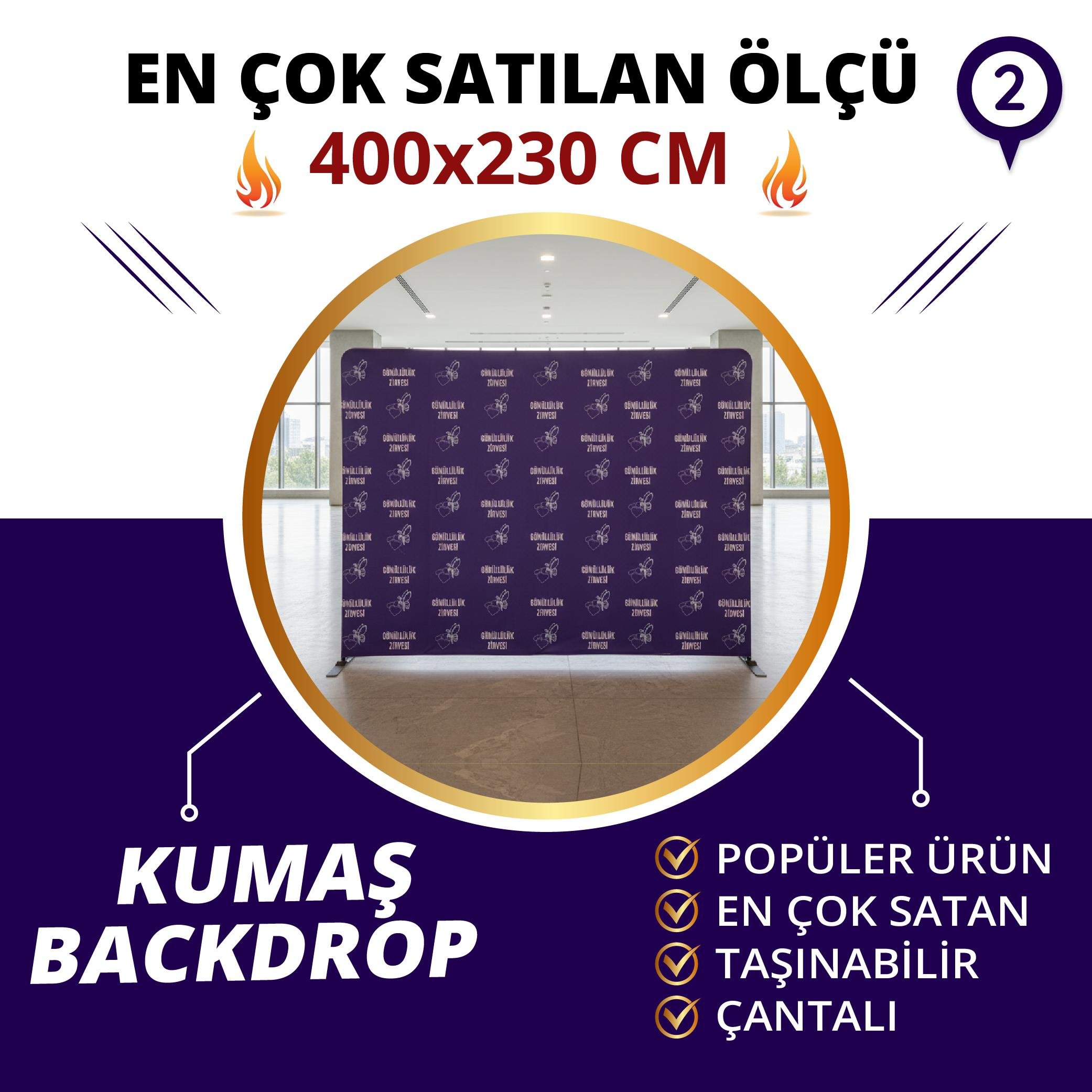 400x230 CM Kumaş Backdrop Stand