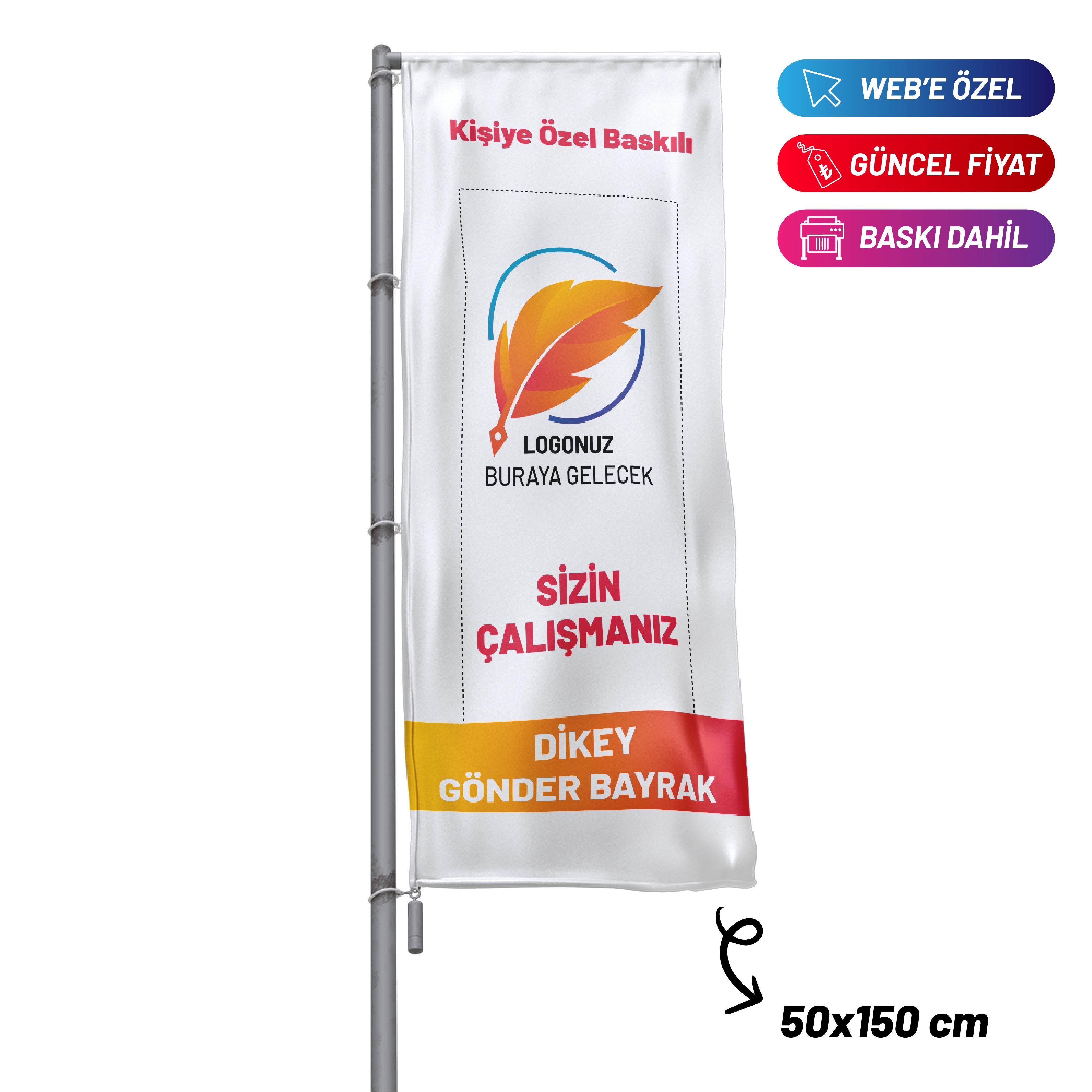 50x150 Cm Dikey Gönder Bayrak