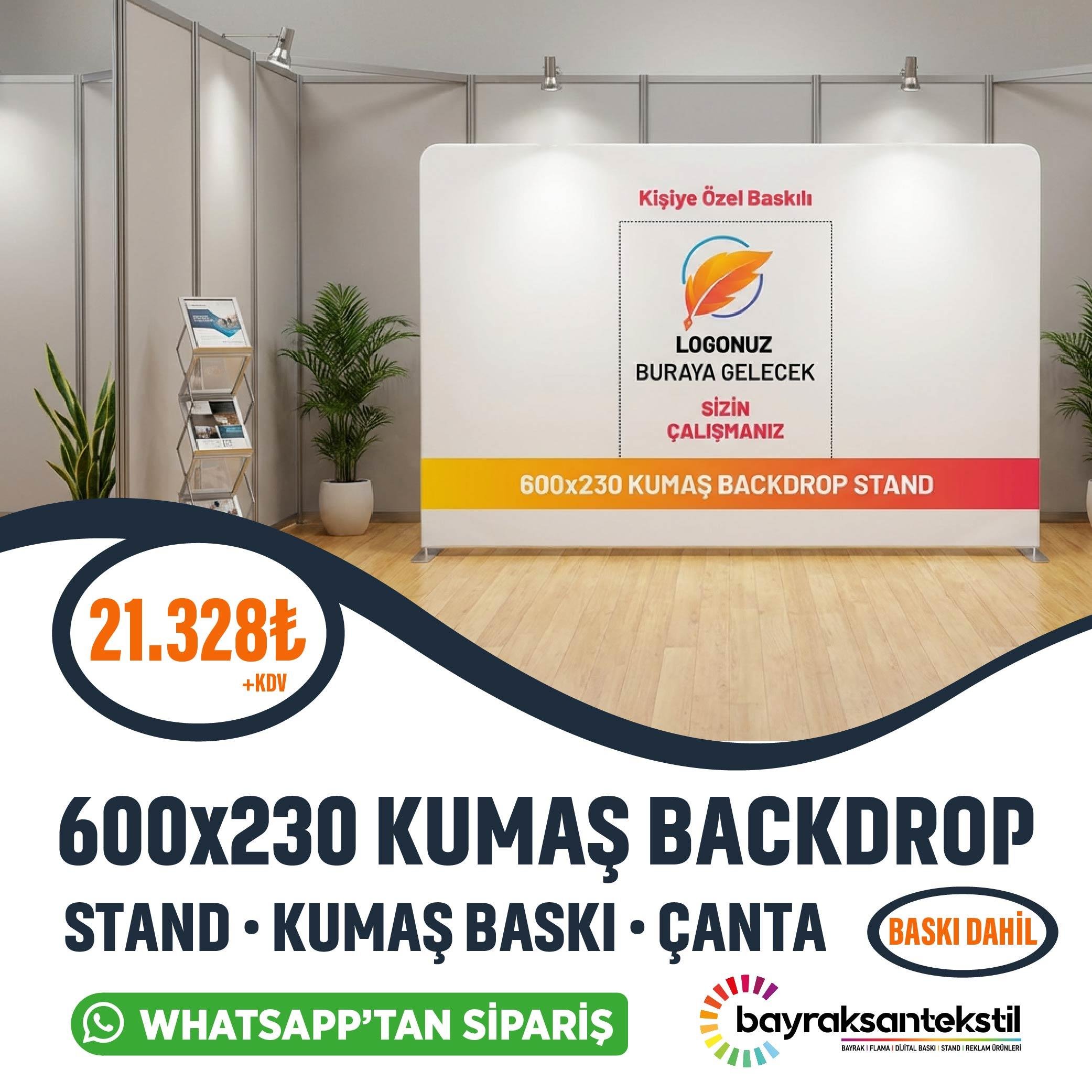 600x230 CM Kumaş Backdrop Stand