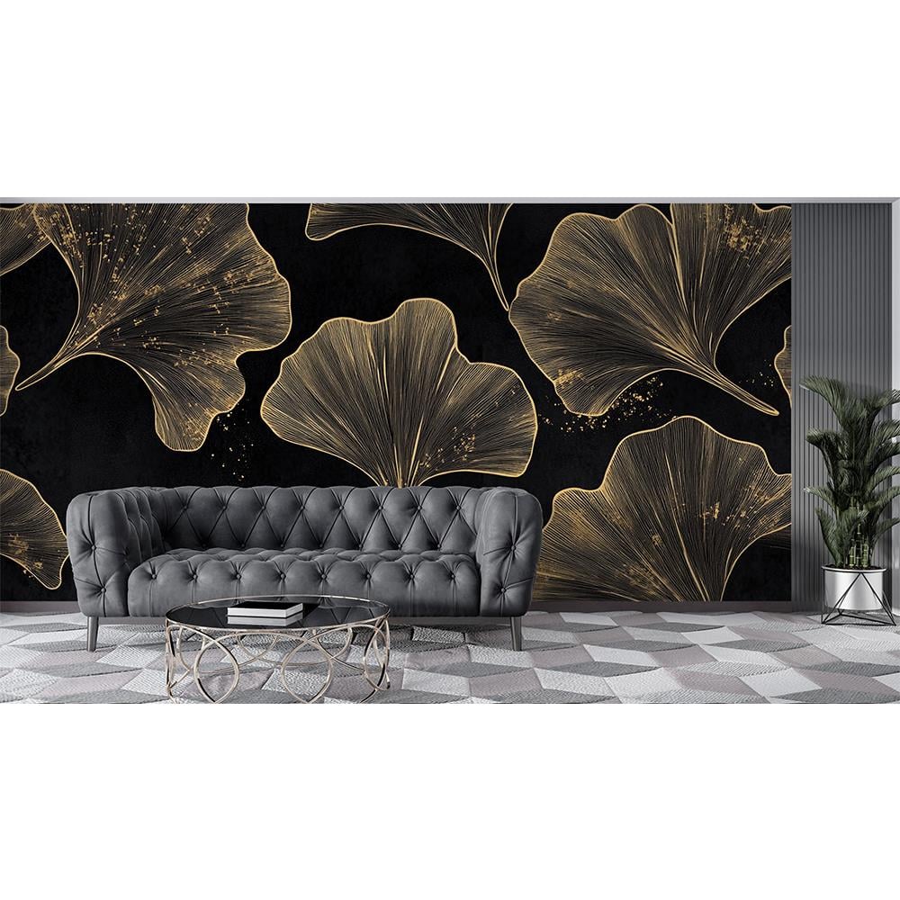 Altın Gingko Yaprakları Duvar Kağıdı