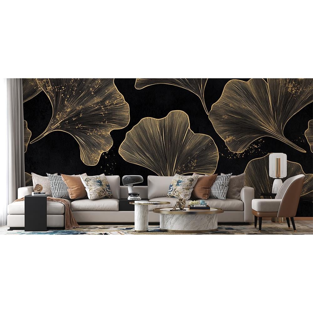 Altın Gingko Yaprakları Duvar Kağıdı