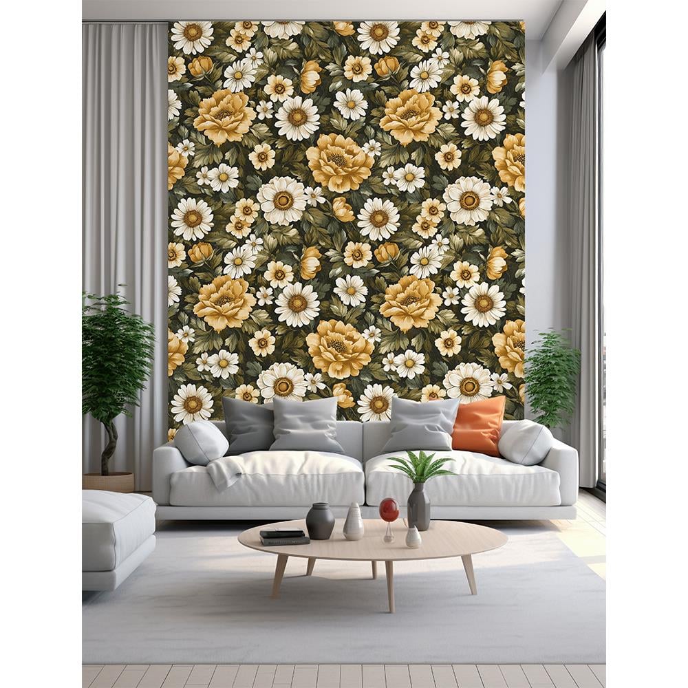 Altın Renkli Papatyalar Duvar Kağıdı