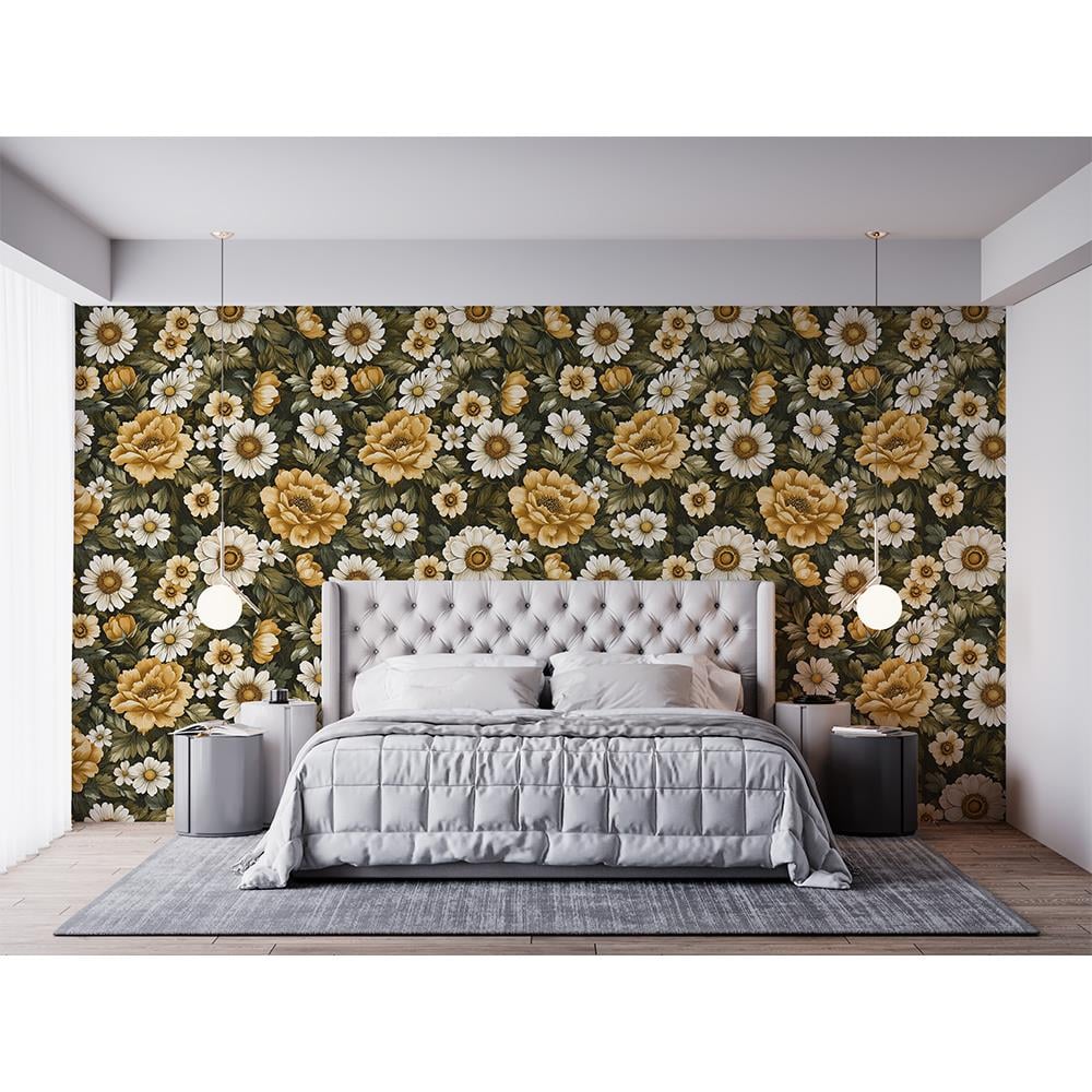 Altın Renkli Papatyalar Duvar Kağıdı