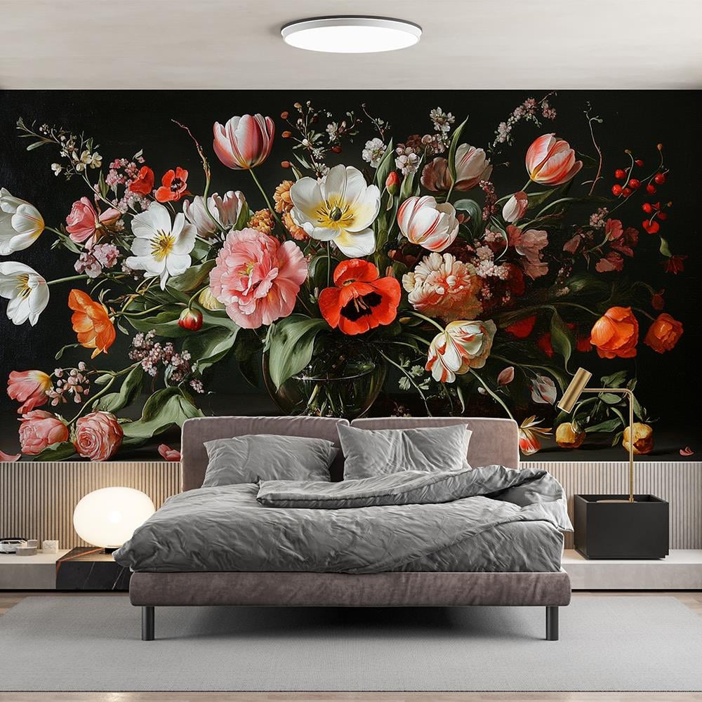 Barok Çiçek Aranjmanı Duvar Kağıdı