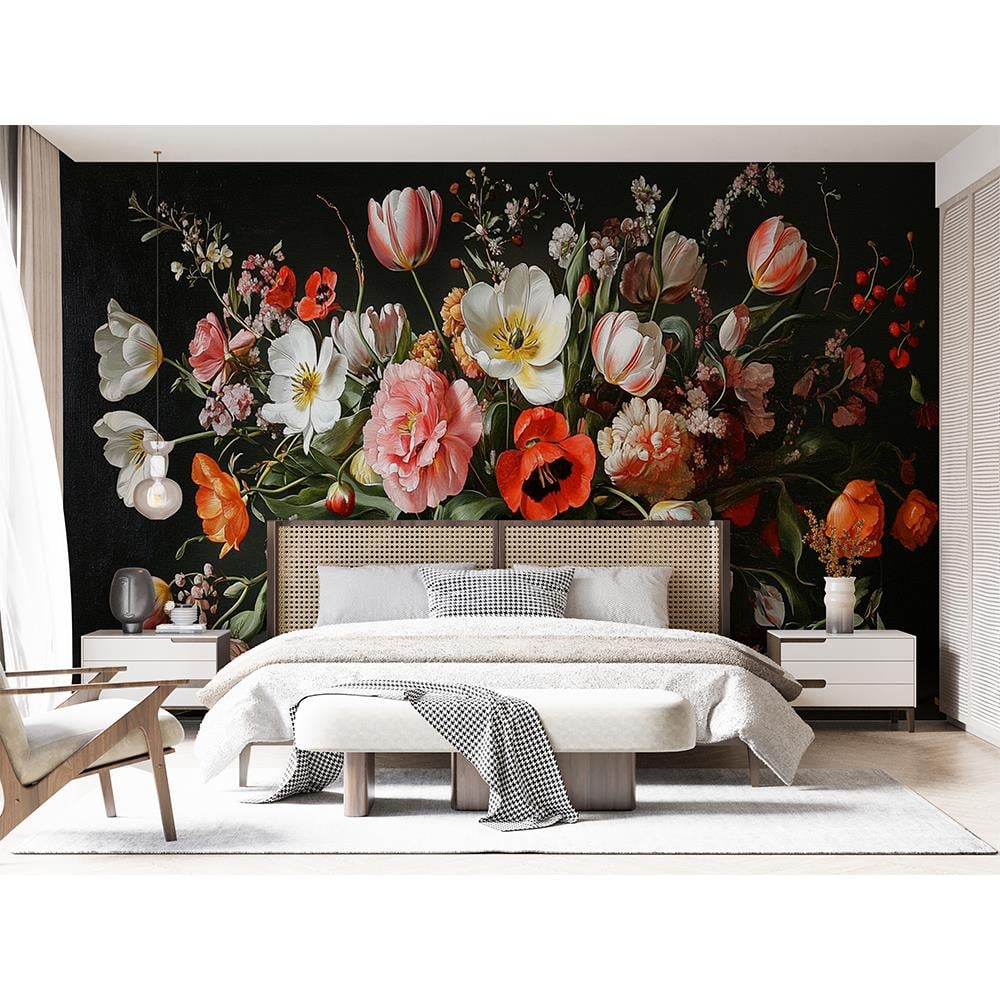 Barok Çiçek Aranjmanı Duvar Kağıdı