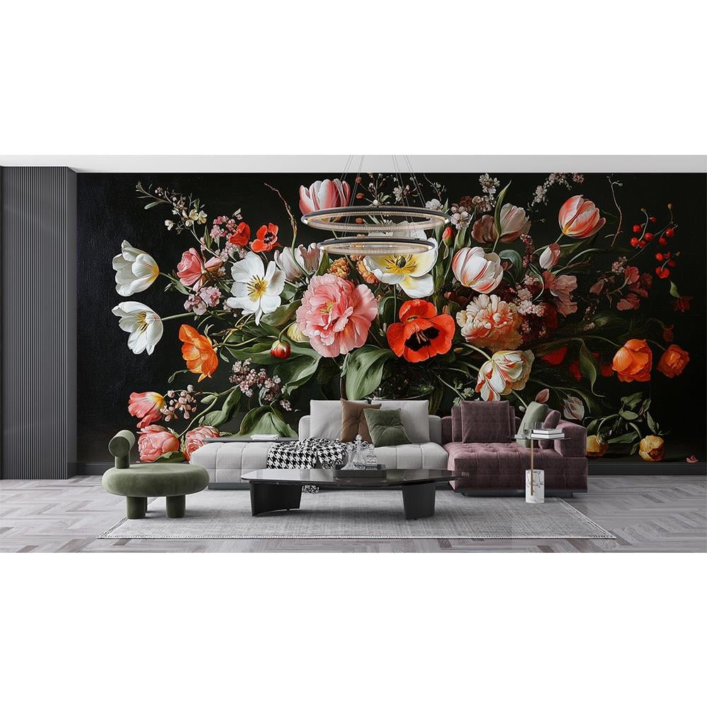 Barok Çiçek Aranjmanı Duvar Kağıdı