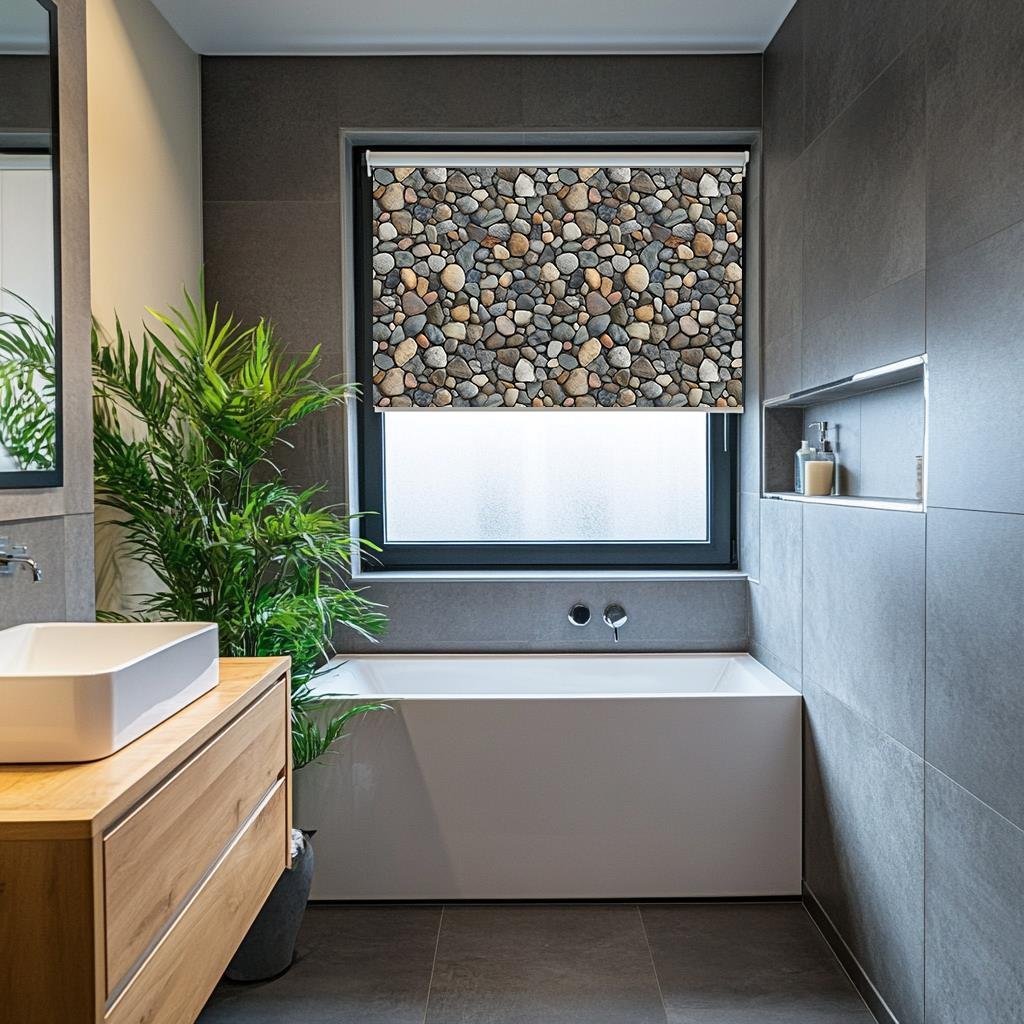 Çakıl Taşı Duvar 3D Stor Perde