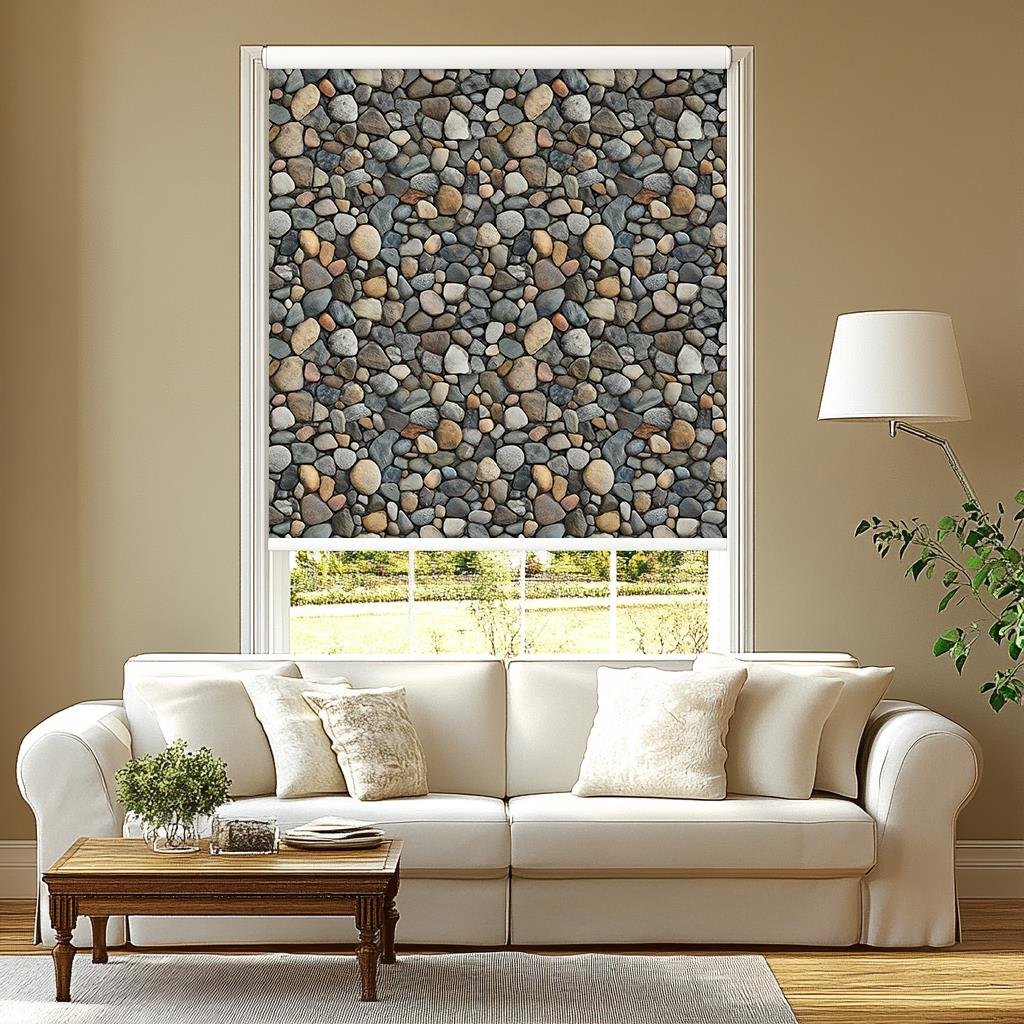 Çakıl Taşı Duvar 3D Stor Perde