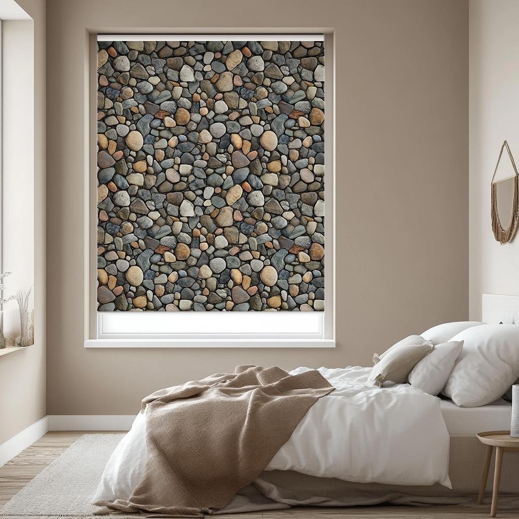 Çakıl Taşı Duvar 3D Stor Perde