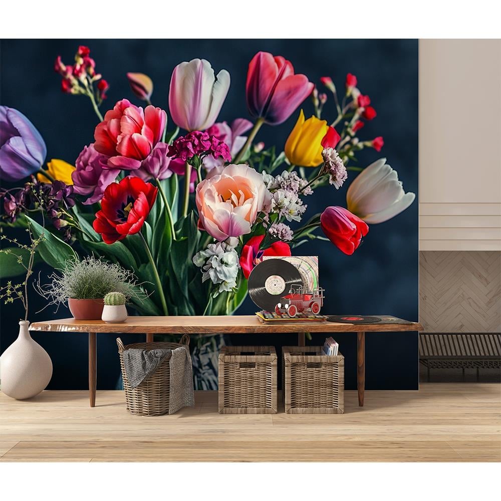 Canlı Çiçek Buketi Duvar Kağıdı