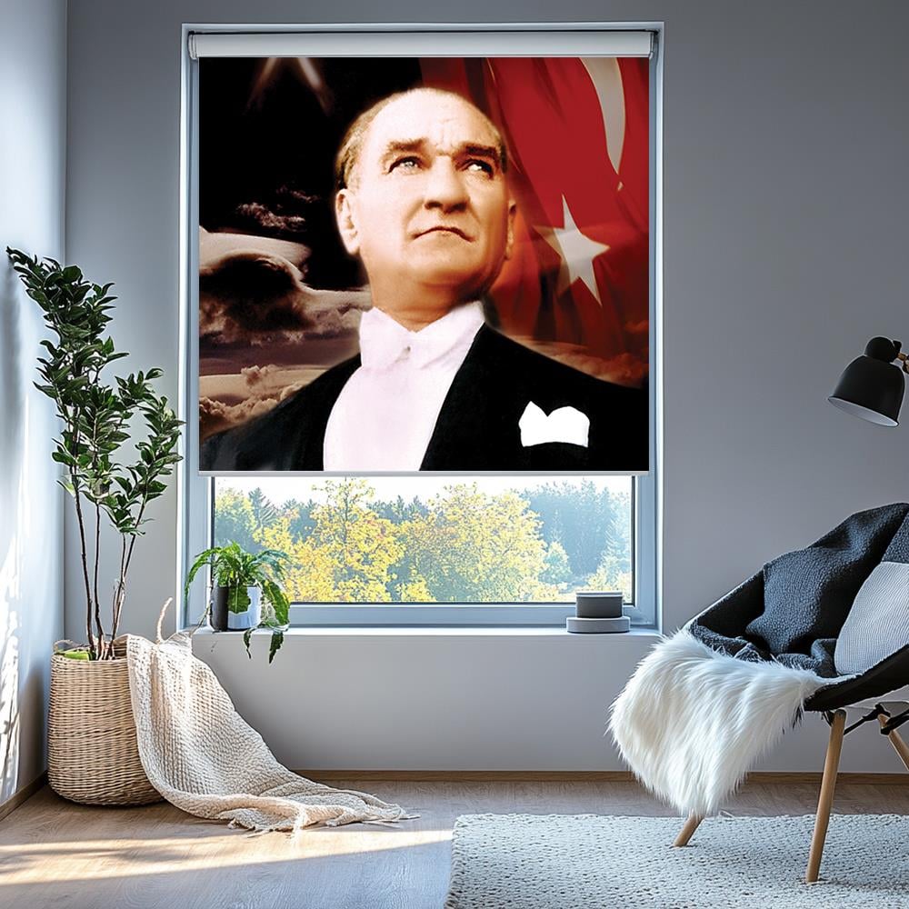Dijital Baskılı Atatürk Posterli Stor Perde