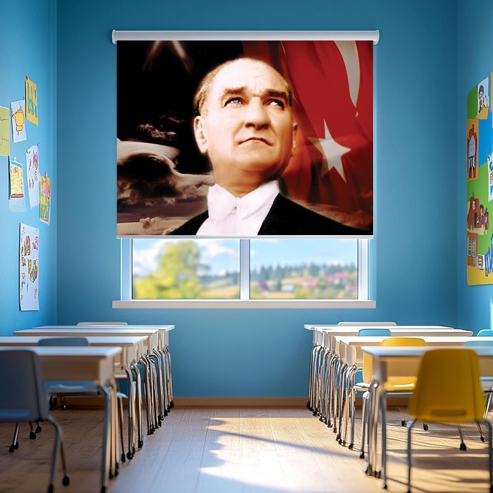 Dijital Baskılı Atatürk Posterli Stor Perde