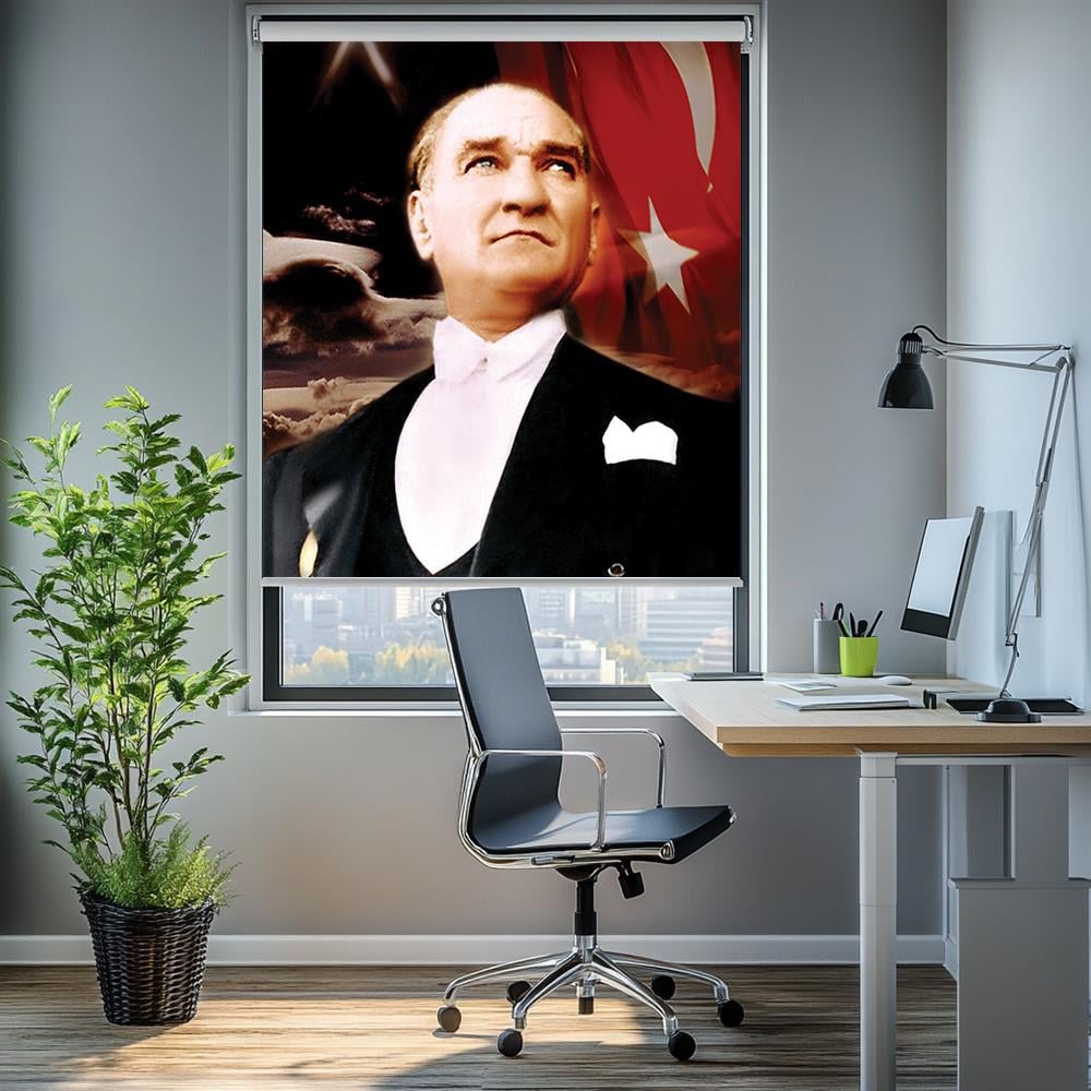 Dijital Baskılı Atatürk Posterli Stor Perde