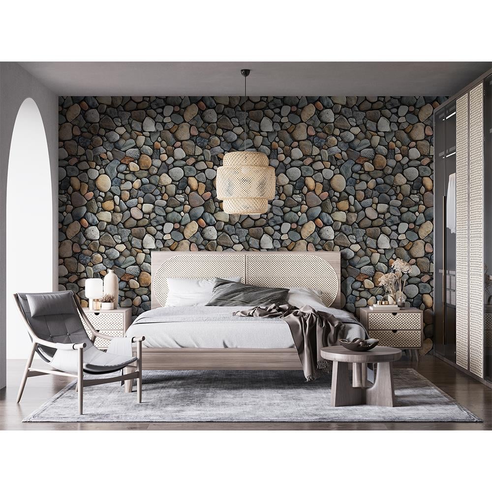 Doğal Renkli Çakıl Taş Duvar Kağıdı