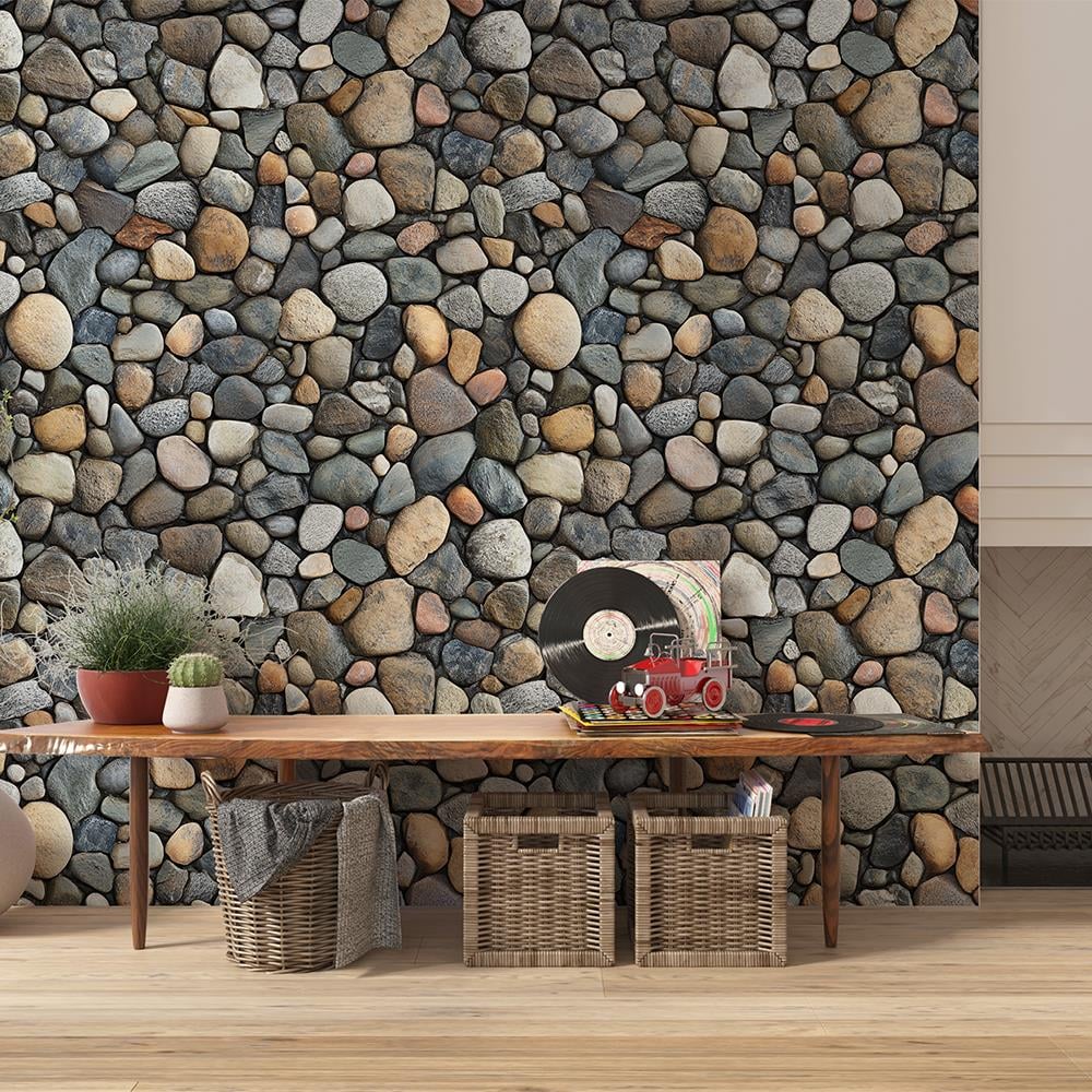 Doğal Renkli Çakıl Taş Duvar Kağıdı