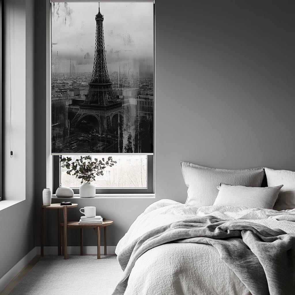 Eiffel Kulesi Siluet 3D Stor Perde