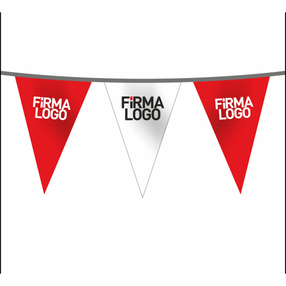 Firma Logolu Sıralı Üçgen Bayrak