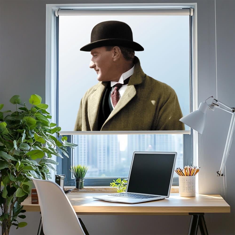 Fötorlu Atatürk Posterli Stor Perde