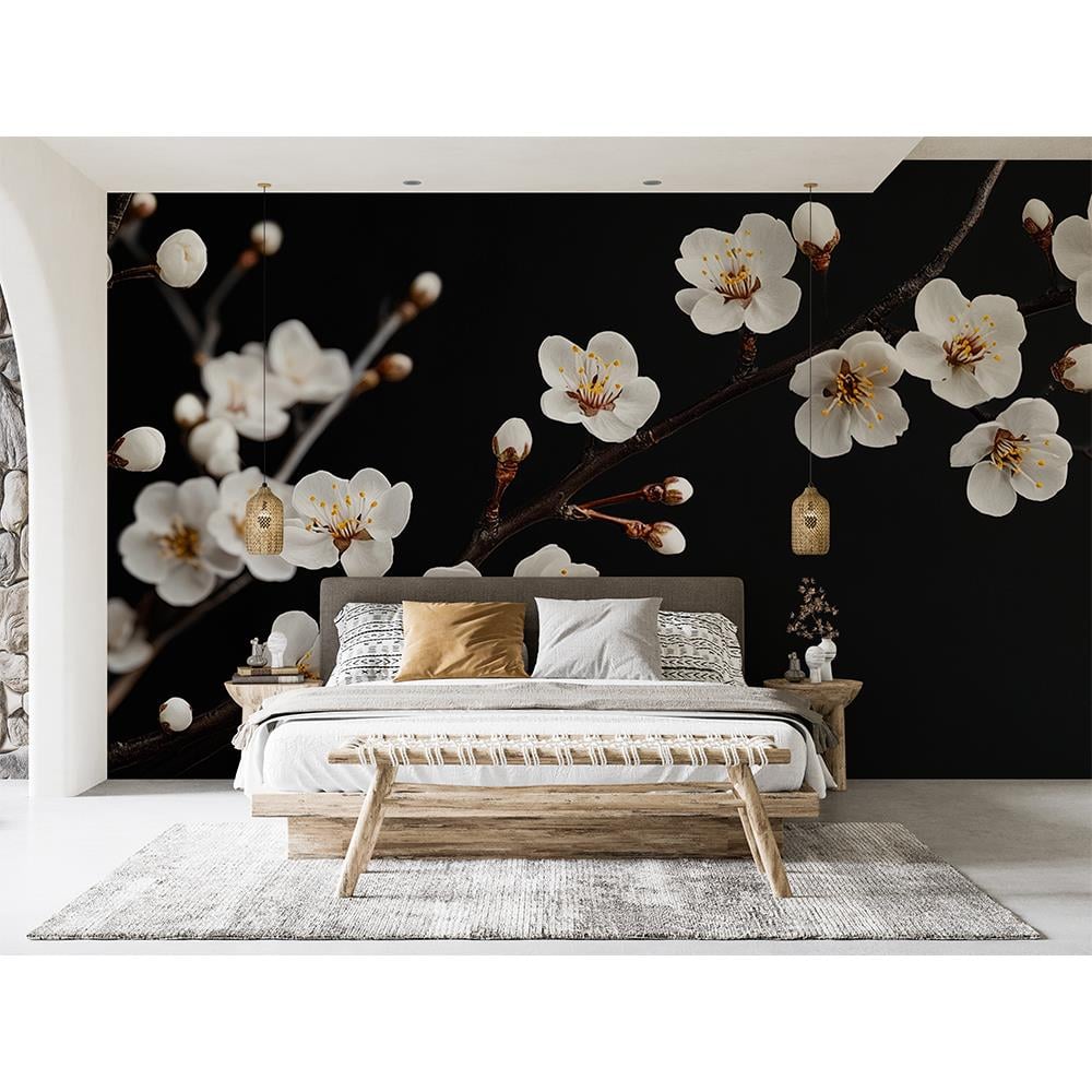 Geceye Dokunan Bahar Dalları Duvar Kağıdı