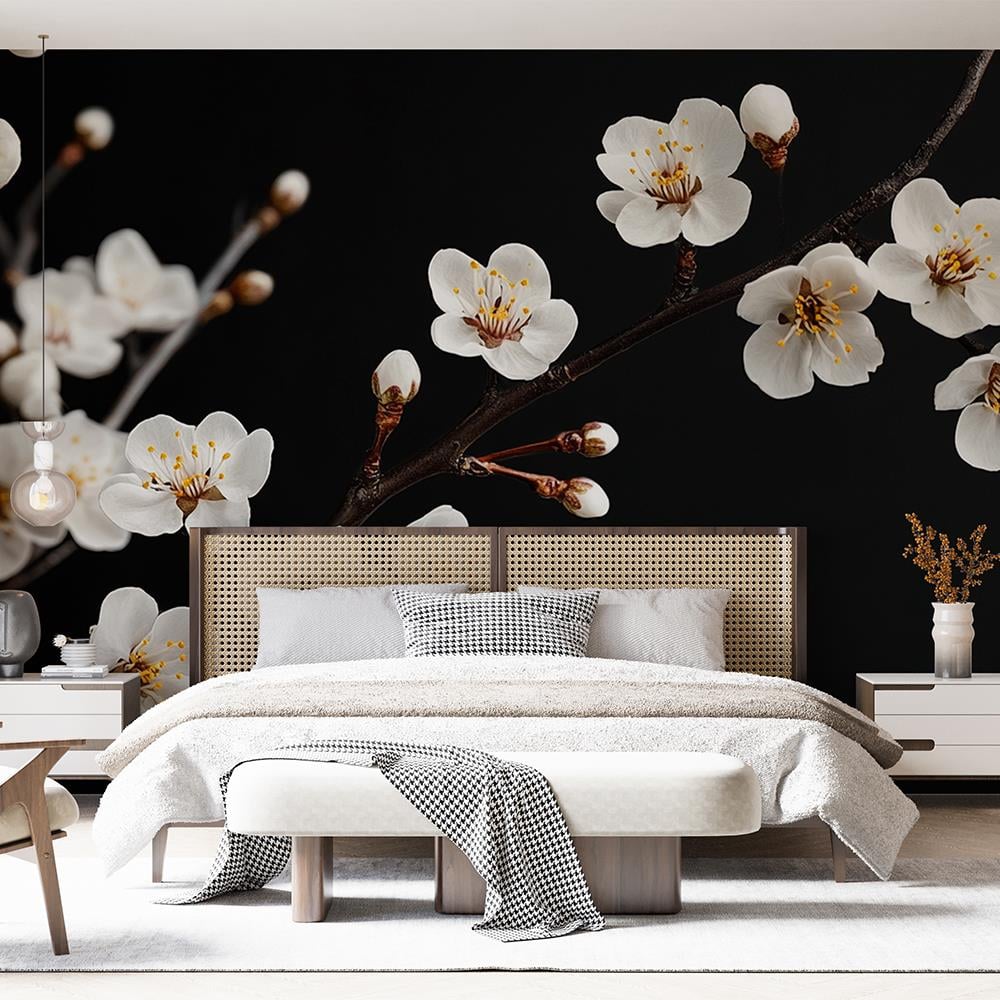 Geceye Dokunan Bahar Dalları Duvar Kağıdı