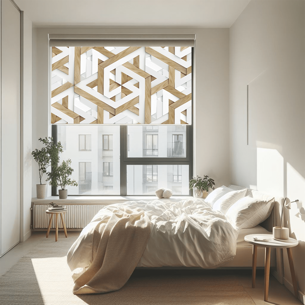 Geometrik Desenli Yatak Odası Stor Perde