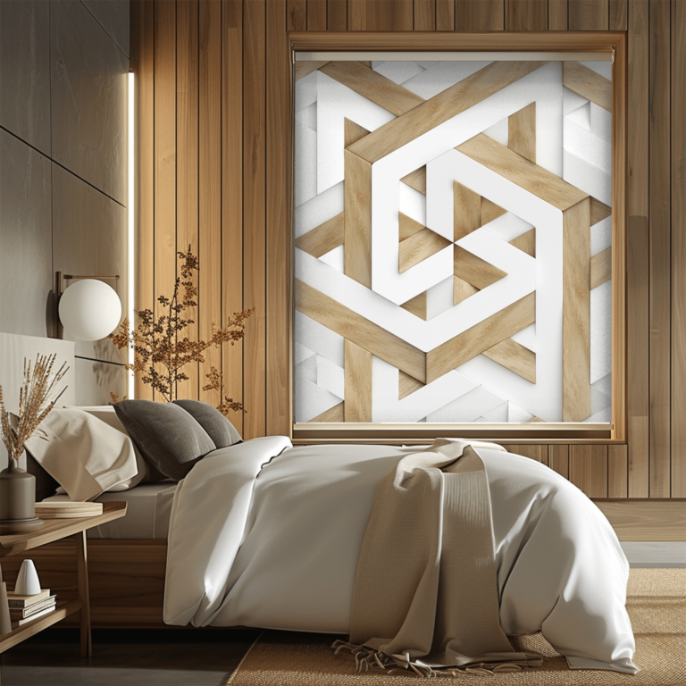 Geometrik Desenli Yatak Odası Stor Perde