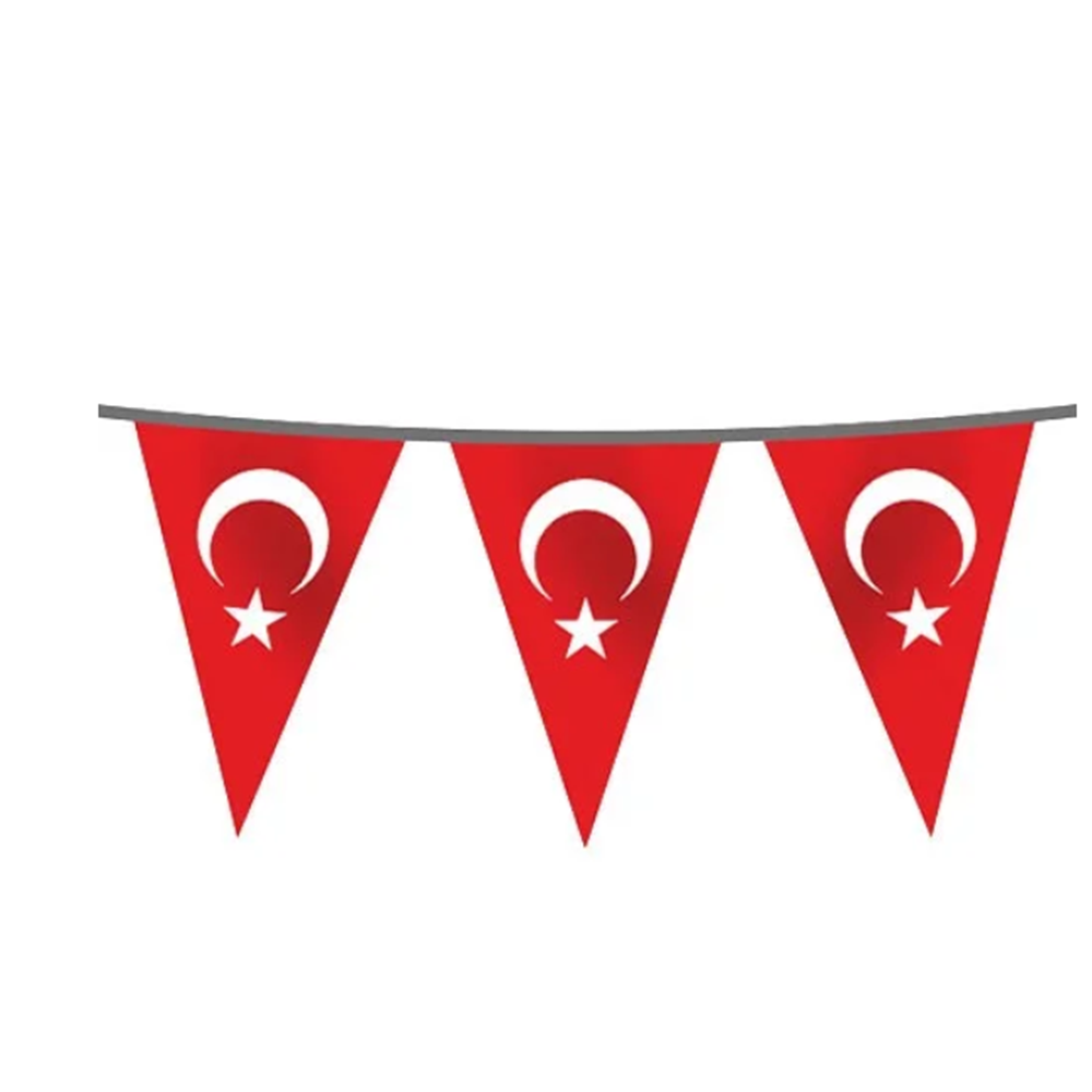 İpe Sıralı Türk Bayrağı Üçgen