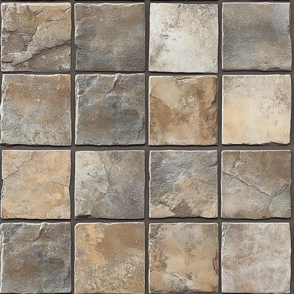 Kare Taş Desenli Duvar Kağıdı