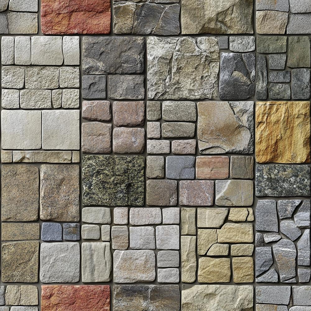 Karışık Taş Desenli Duvar Kağıdı