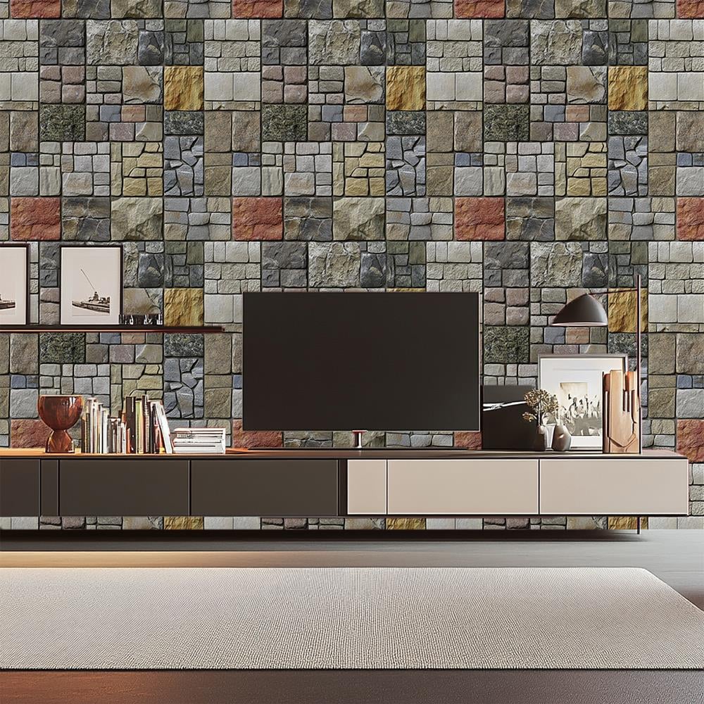 Karışık Taş Desenli Duvar Kağıdı