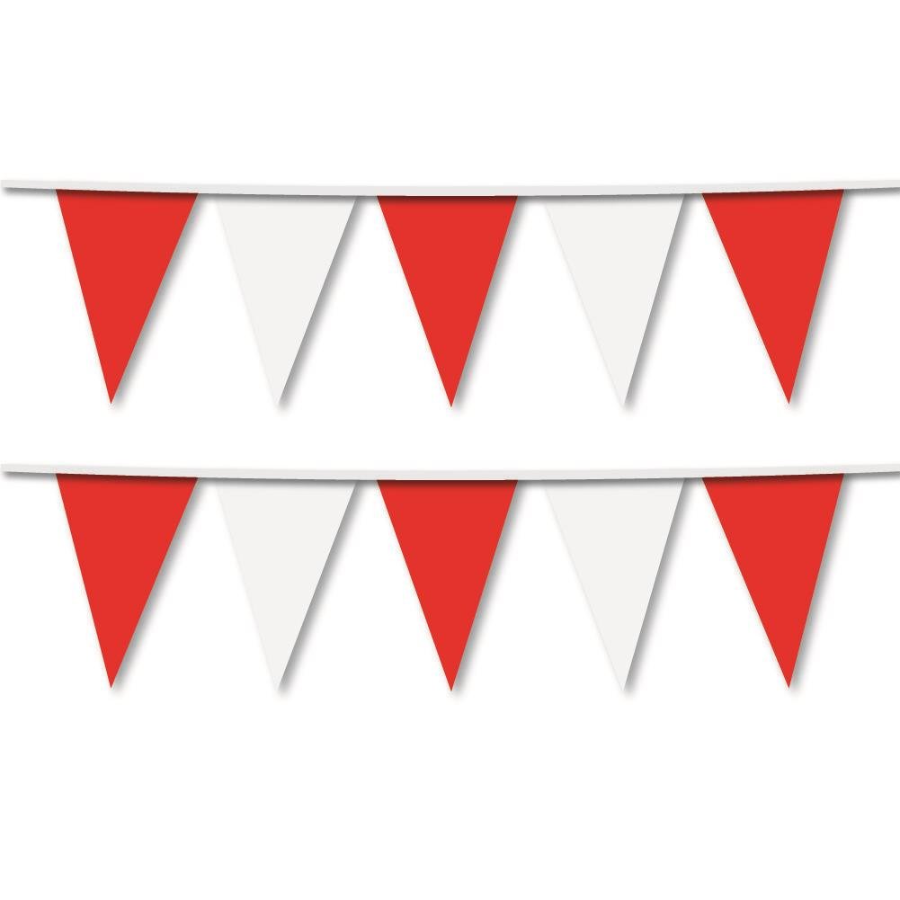 Kırmızı Beyaz İpe Dizili Üçgen Bayrak