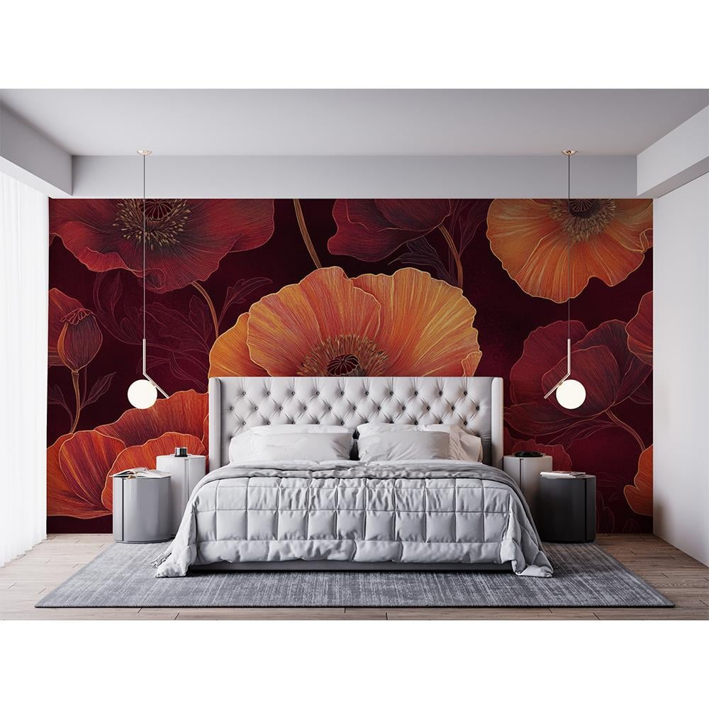 Kırmızı Gelincik Bahçesi Duvar Kağıdı